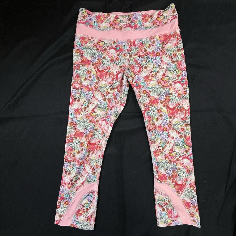 Lululemon Size 6 Capri Leggings Run Inspire II Crop Flowabunga high rise Floral